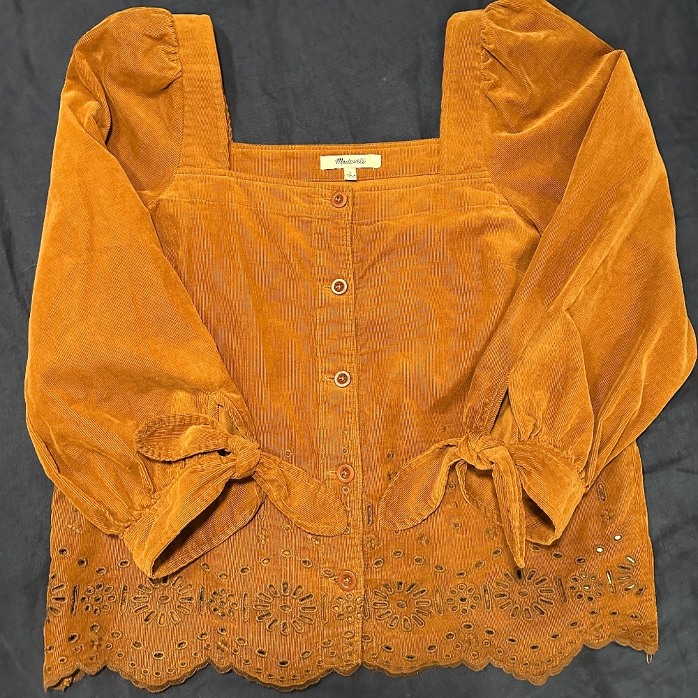 Madewell Square Neck Blouse, 100% Cotton - Picture 1 of 5